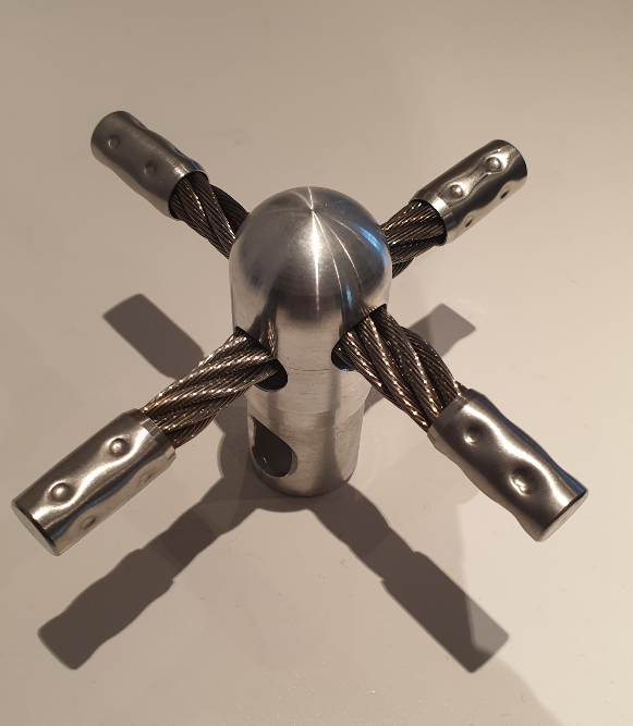 NB-04 Aluminiumkopf für die 8mm dicken Stahlseile